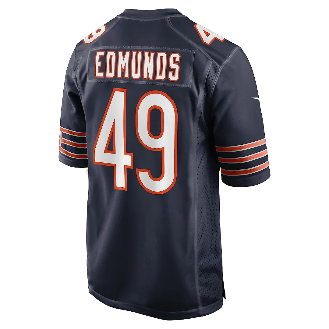 Zennovawear Men's Chicago Bears Tremaine Edmunds Navy Game Player Jersey