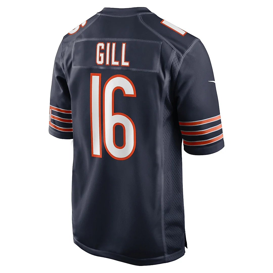 Zennovawear Men's Chicago Bears Trenton Gill Navy Game Player Jersey