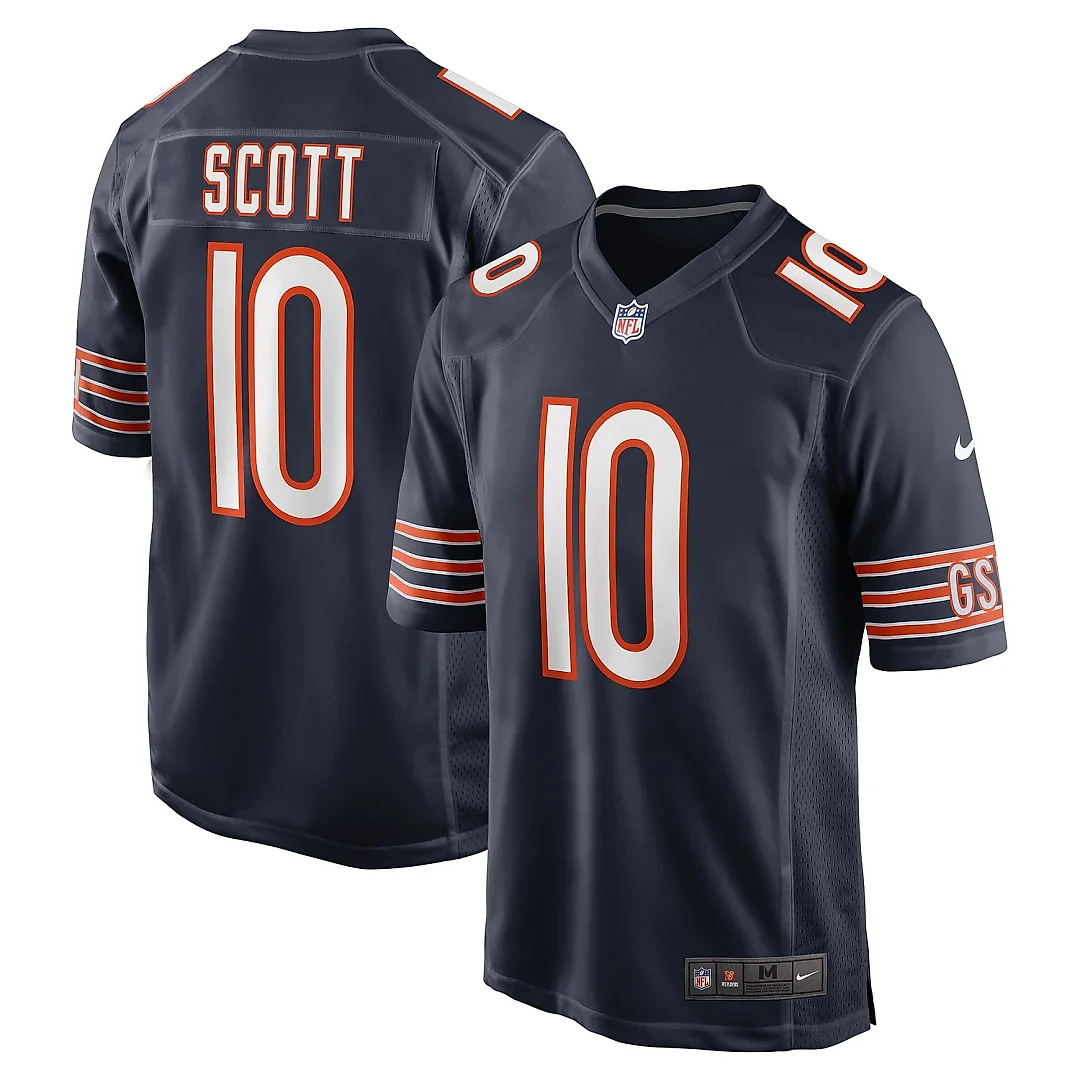 Zennovawear Men's Chicago Bears Tyler Scott Navy Game Jersey