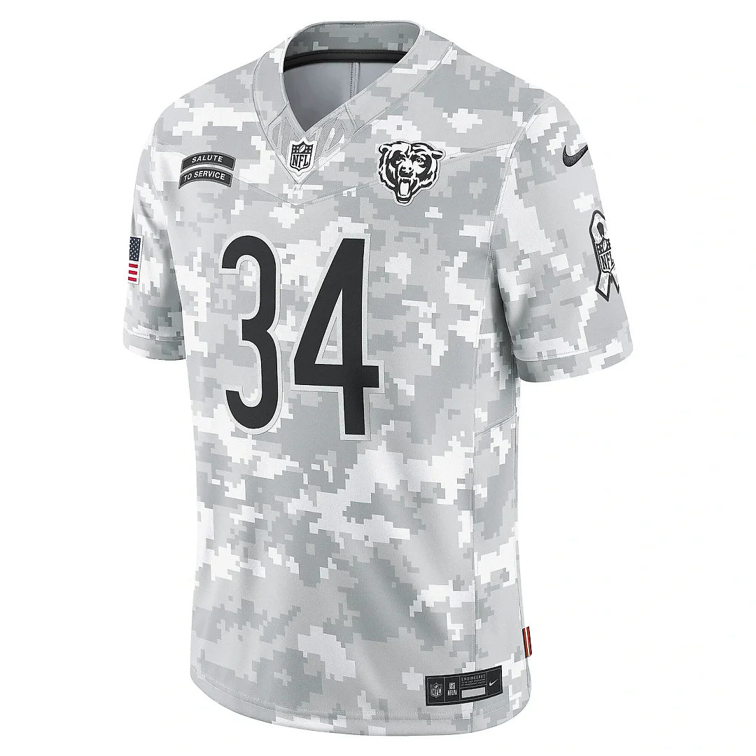Zennovawear Men's Chicago Bears Walter Payton Arctic Camo 2024 Salute to Service Retired Player Limited Jersey
