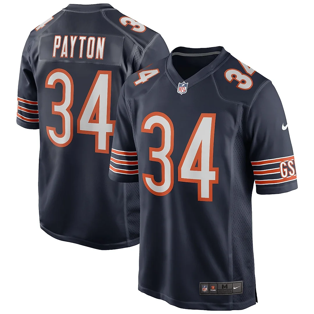 Zennovawear Men's Chicago Bears Walter Payton Navy Game Retired Player Jersey