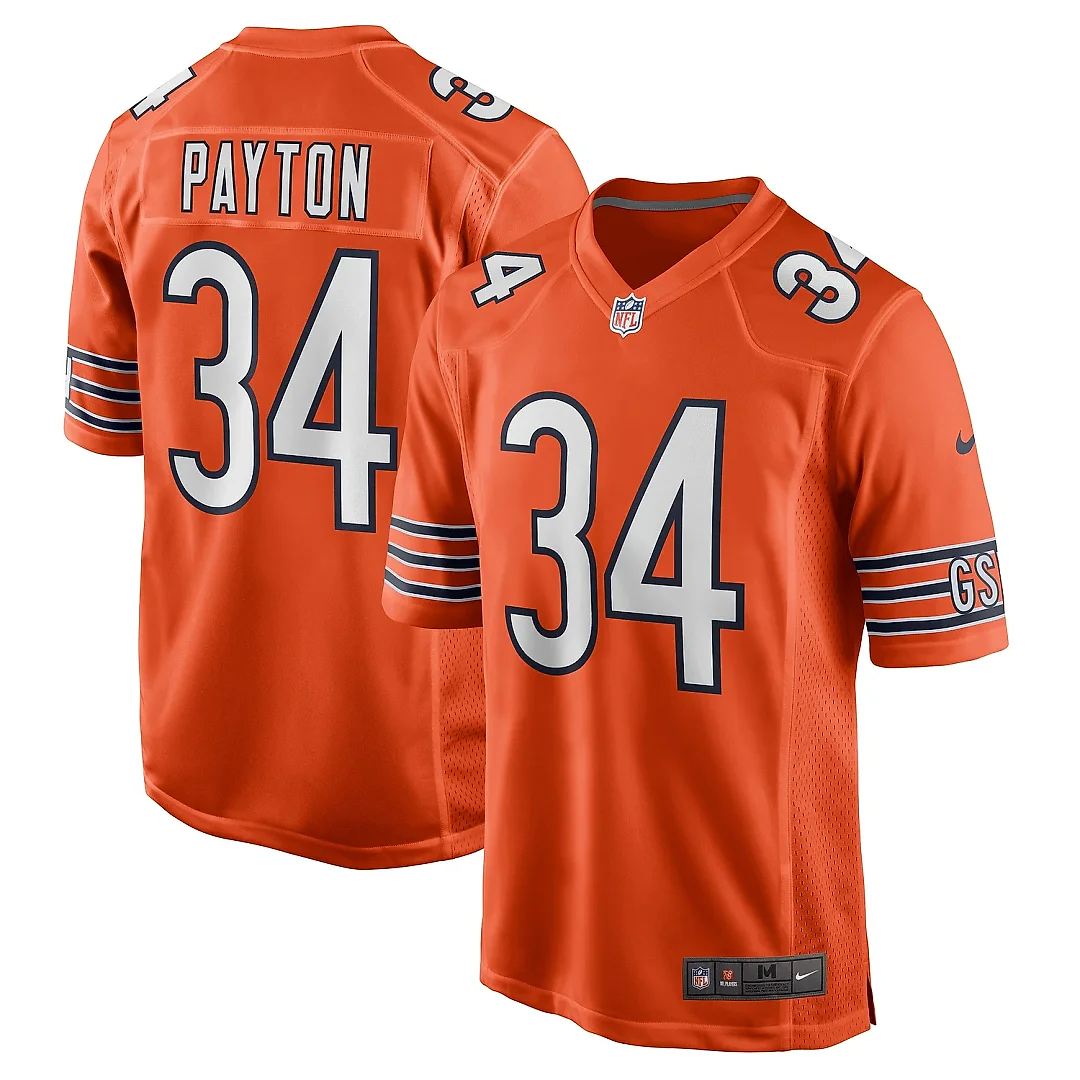 Zennovawear Men's Chicago Bears Walter Payton Orange Retired Player Jersey