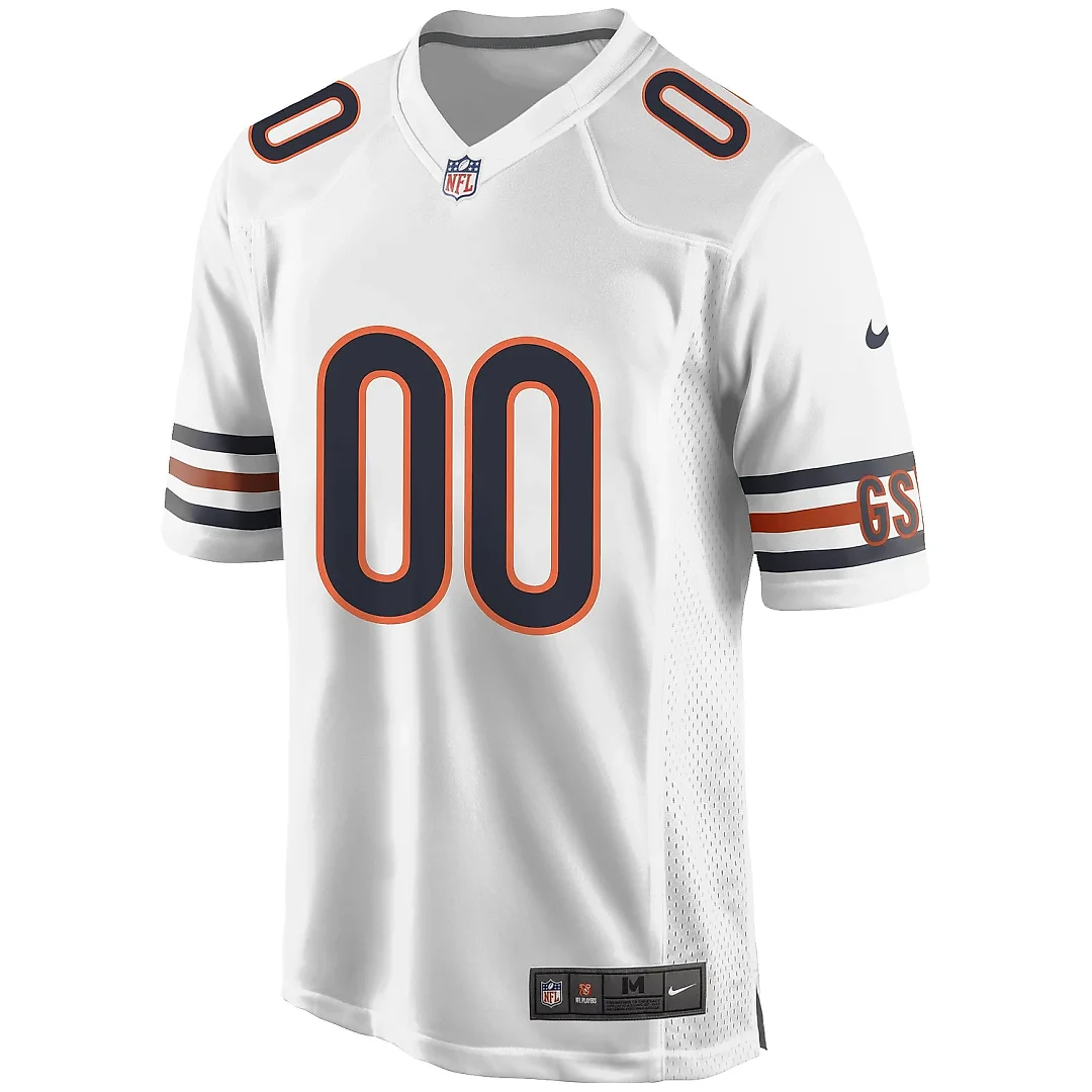 Zennovawear Men's Chicago Bears White Custom Game Jersey