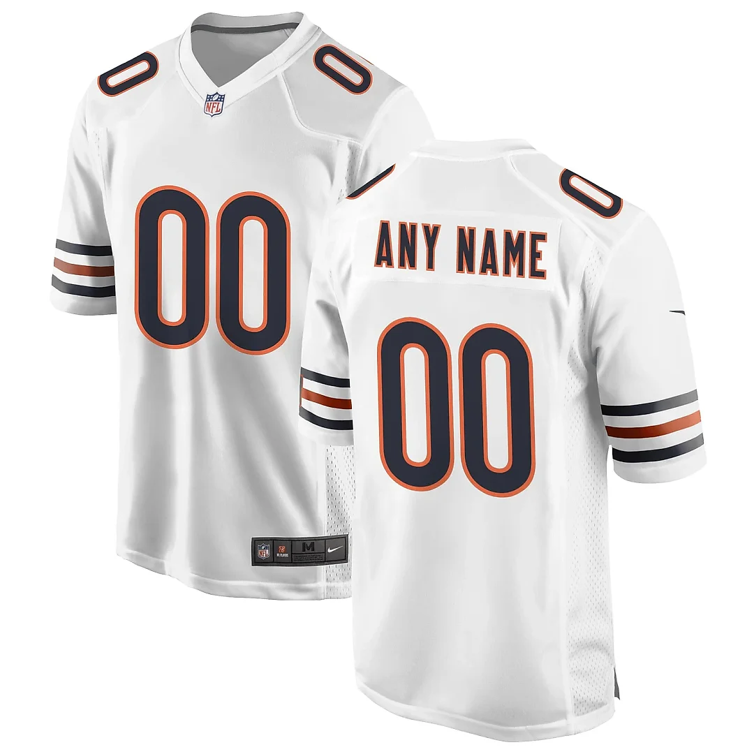 Zennovawear Men's Chicago Bears White Custom Game Jersey