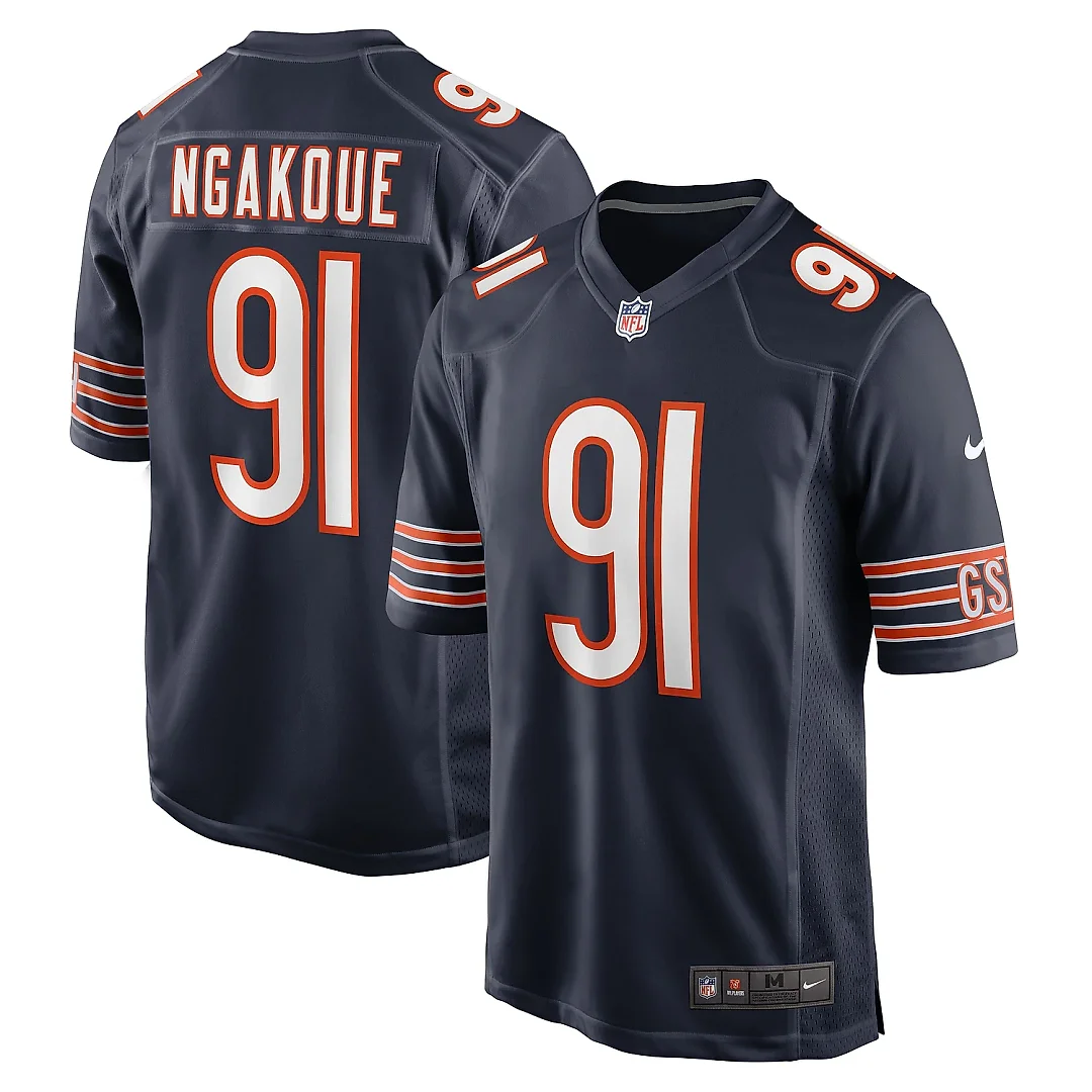 Zennovawear Men's Chicago Bears Yannick Ngakoue Navy Team Game Jersey