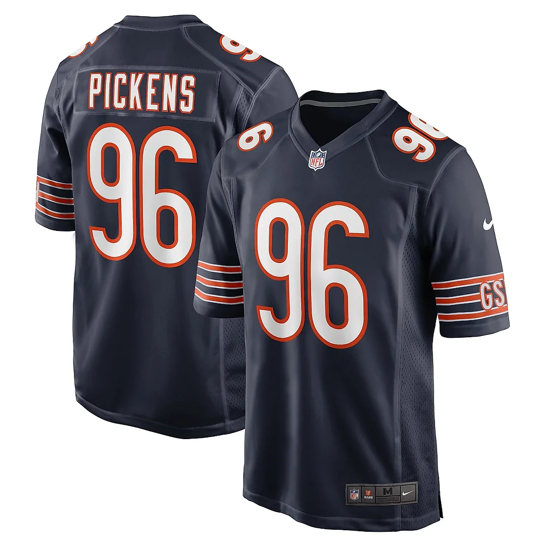 Zennovawear Men's Chicago Bears Zacch Pickens Navy Team Game Jersey