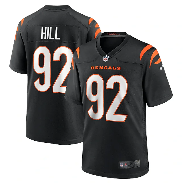 Zennovawear Men's Cincinnati Bengals B.J. Hill Black Game Jersey