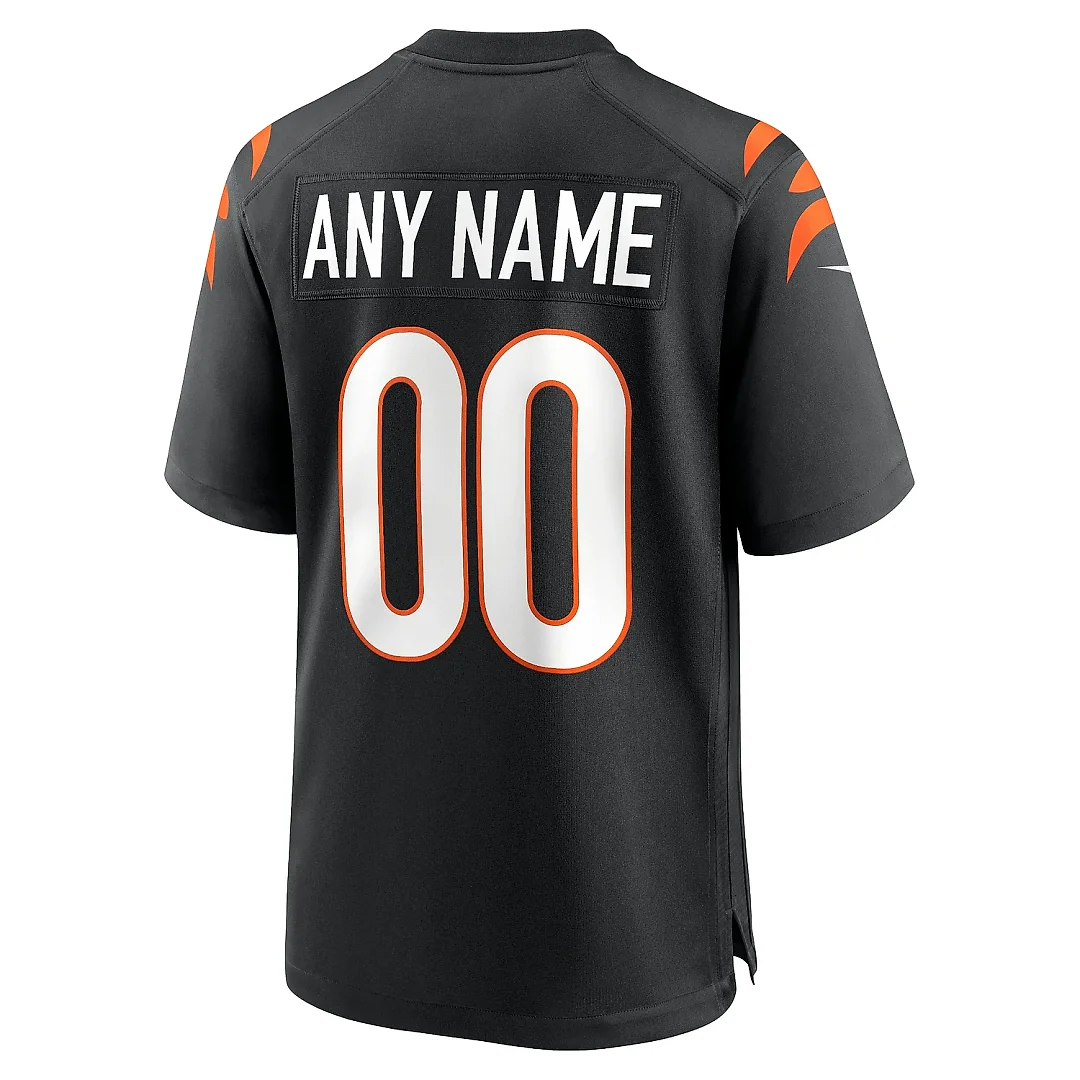 Zennovawear Men's Cincinnati Bengals Black Game Custom Jersey