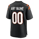 Zennovawear Men's Cincinnati Bengals Black Game Custom Jersey