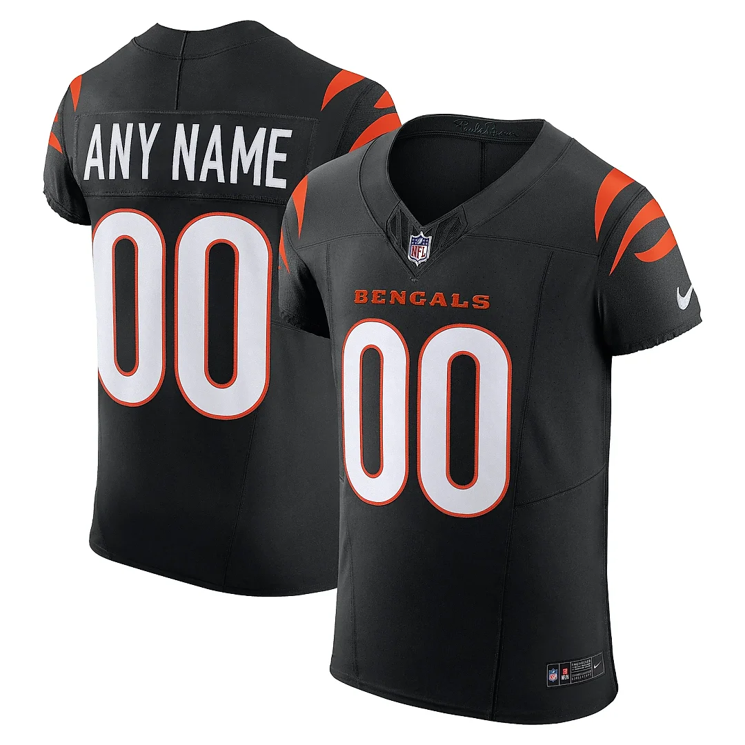 Zennovawear Men's Cincinnati Bengals Black Team Vapor F.U.S.E. Elite Custom Jersey