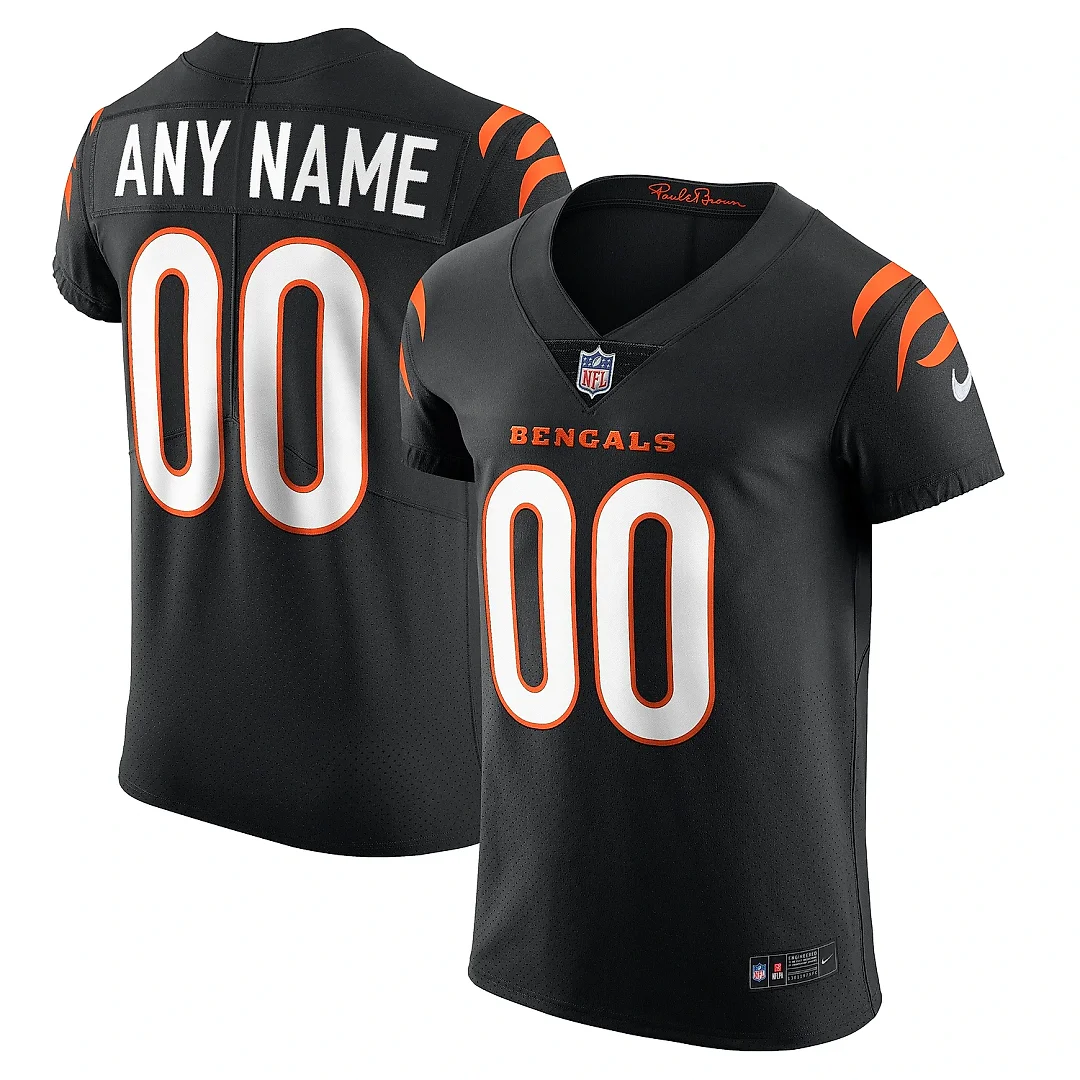 Zennovawear Men's Cincinnati Bengals Black Vapor Elite Custom Jersey