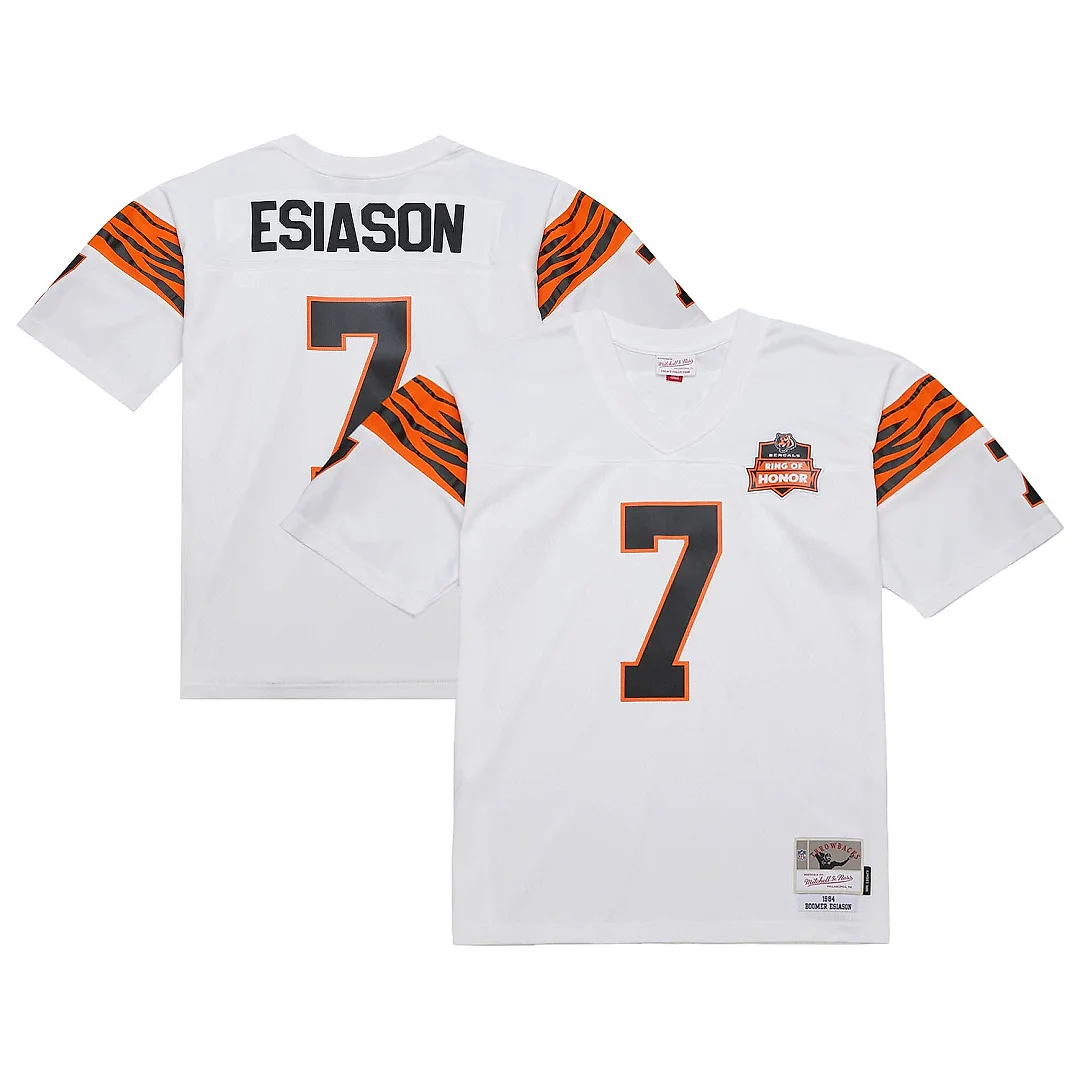 Zennovawear Men's Cincinnati Bengals Boomer Esiason Mitchell & Ness White 1984 Legacy Jersey