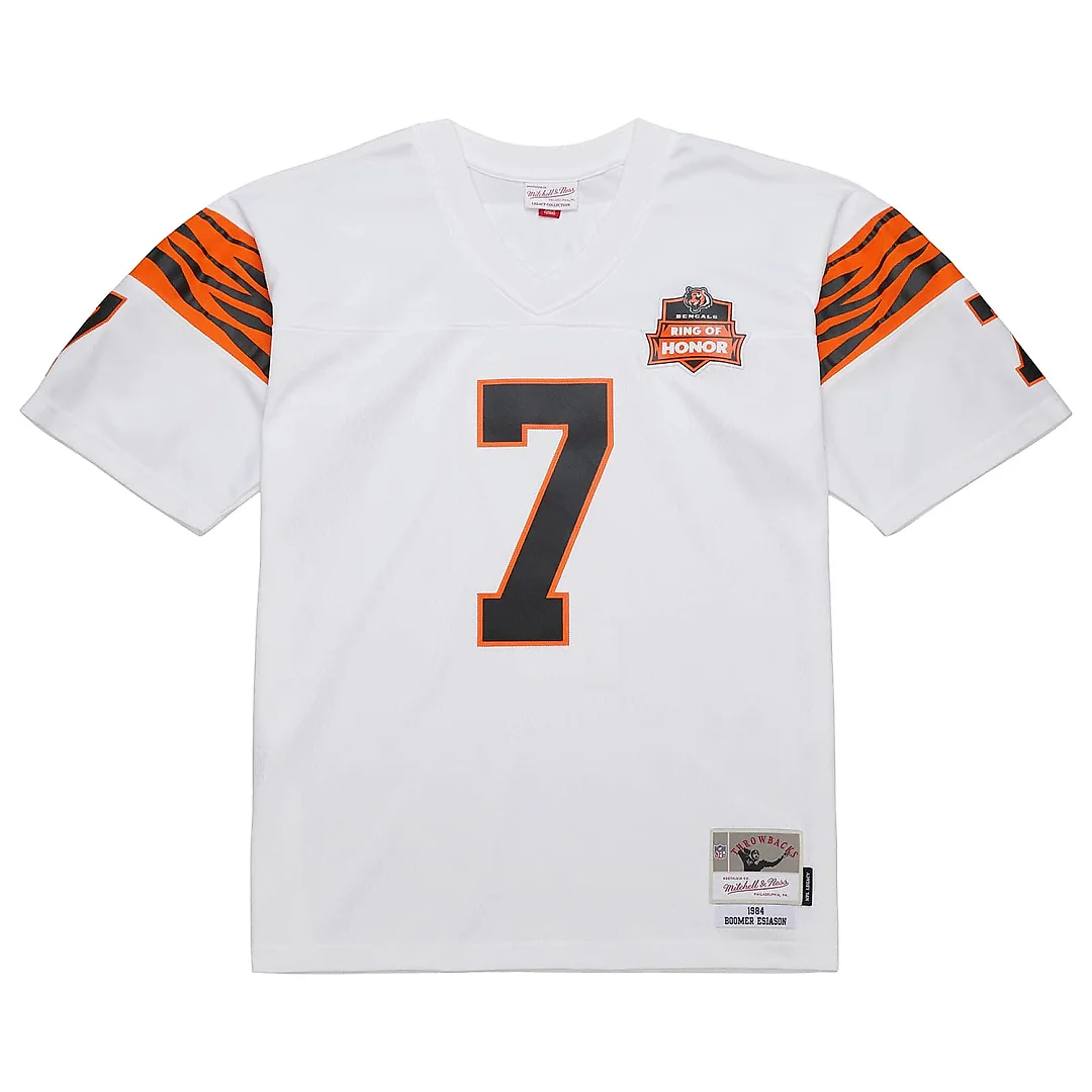 Zennovawear Men's Cincinnati Bengals Boomer Esiason Mitchell & Ness White 1984 Legacy Jersey