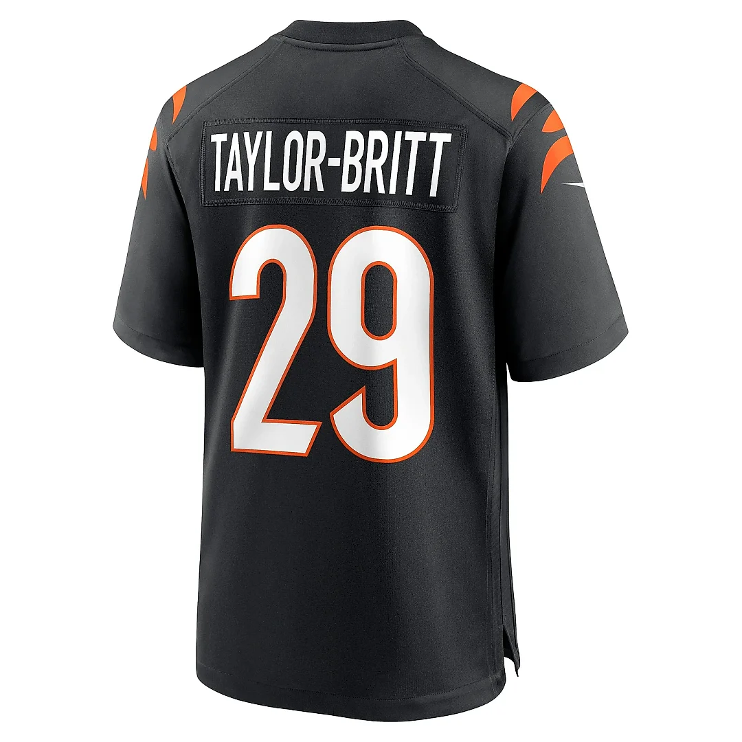 Zennovawear Men's Cincinnati Bengals Cam Taylor-Britt Black Game Player Jersey