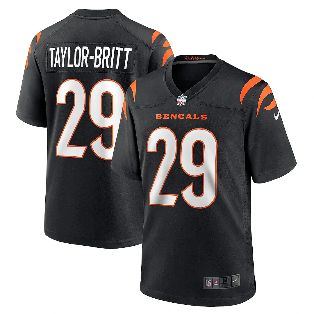 Zennovawear Men's Cincinnati Bengals Cam Taylor-Britt Black Game Player Jersey