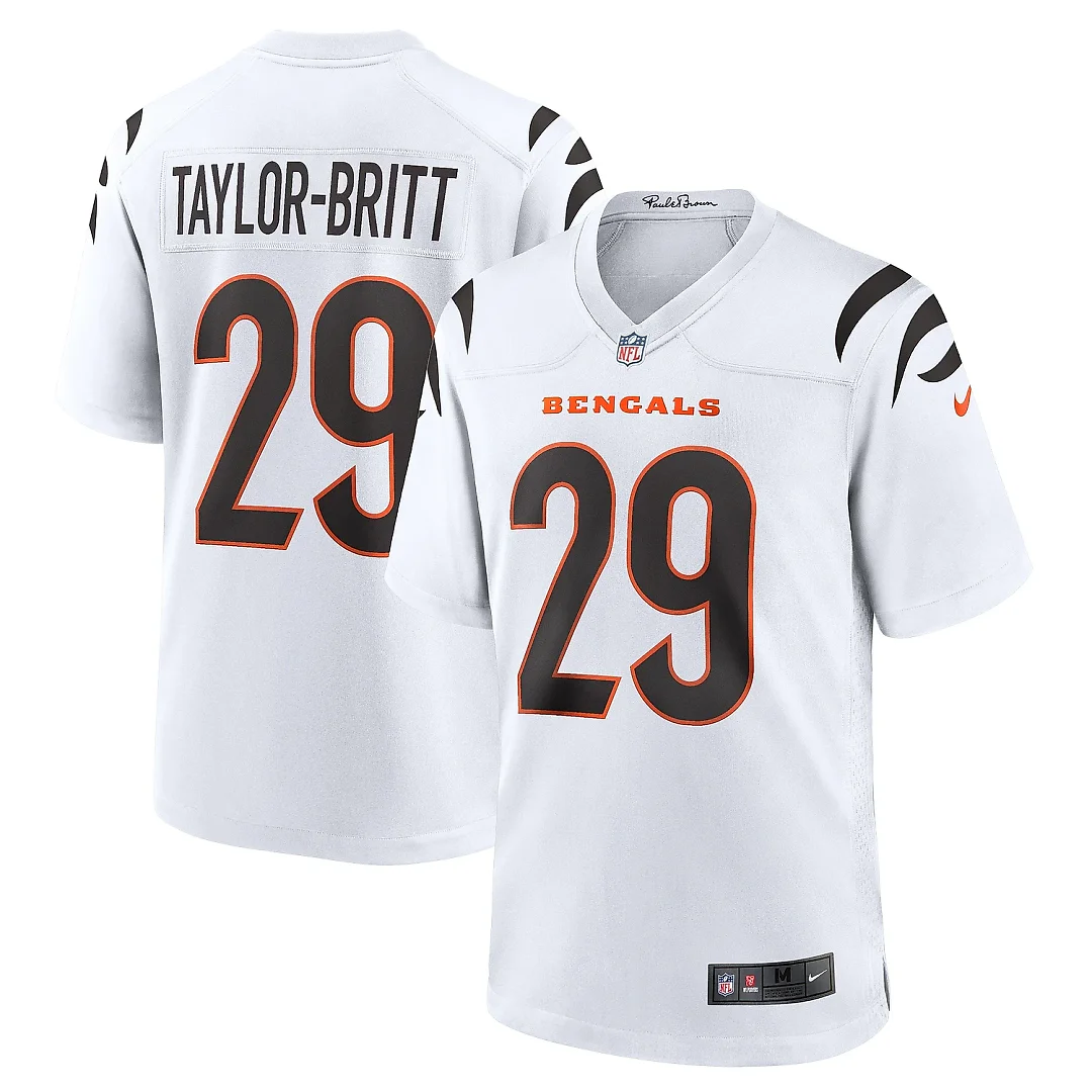 Zennovawear Men's Cincinnati Bengals Cam Taylor-Britt White Game Jersey