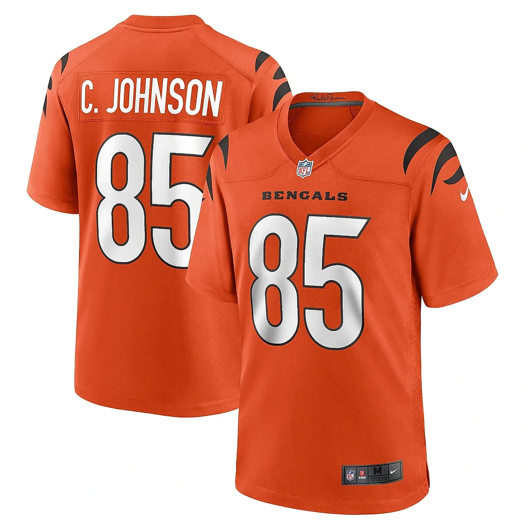 Zennovawear Men's Cincinnati Bengals Chad Johnson Orange Retired Player Alternate Game Jersey