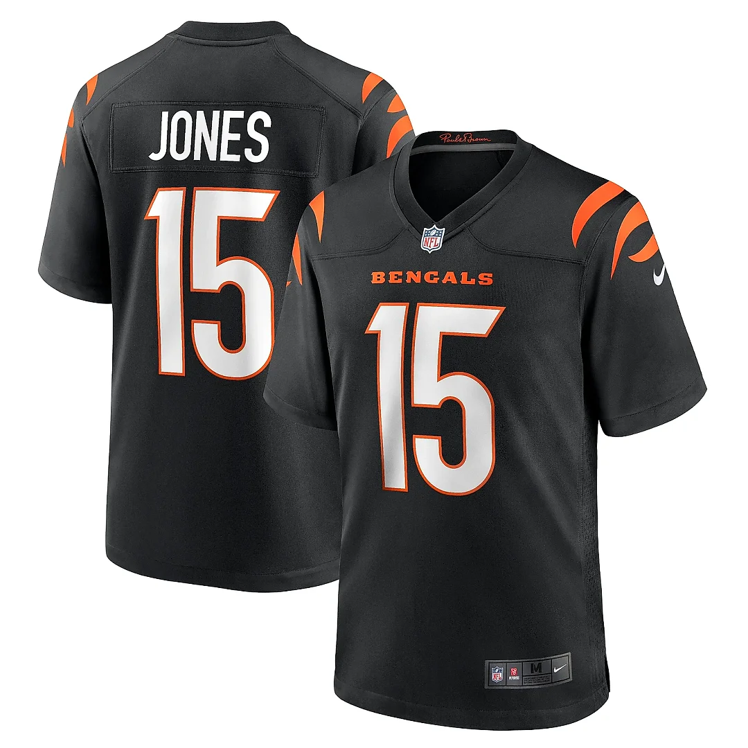 Zennovawear Men's Cincinnati Bengals Charlie Jones Black Team Game Jersey