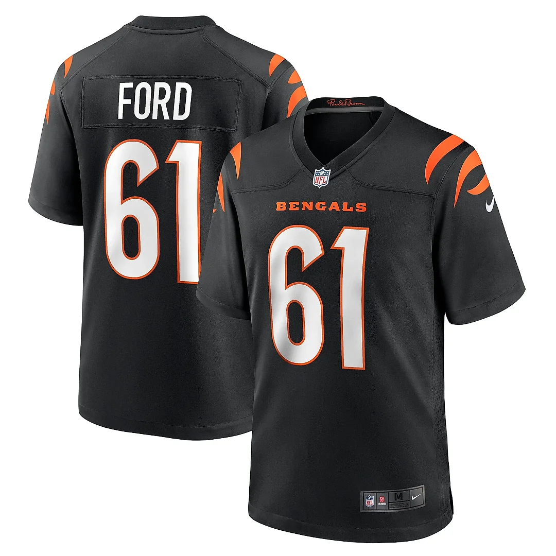 Zennovawear Men's Cincinnati Bengals Cody Ford Black Game Jersey