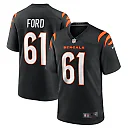 Zennovawear Men's Cincinnati Bengals Cody Ford Black Game Jersey