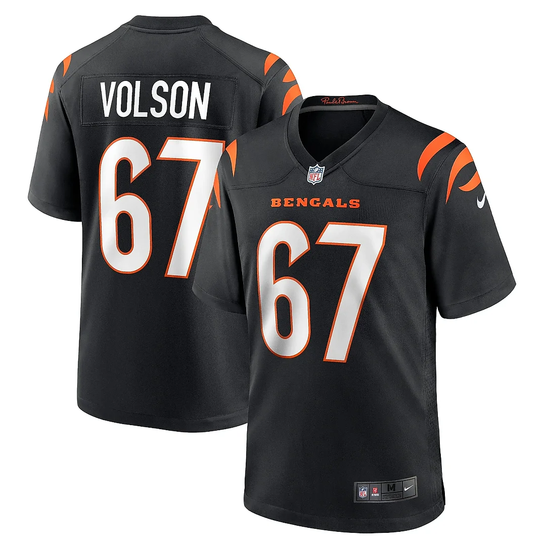 Zennovawear Men's Cincinnati Bengals Cordell Volson Black Game Player Jersey