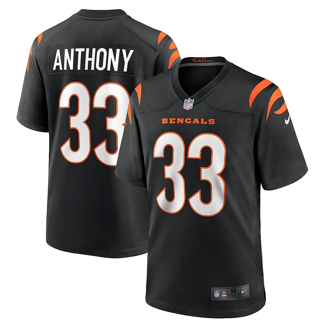 Zennovawear Men's Cincinnati Bengals Daijahn Anthony Black Game Jersey
