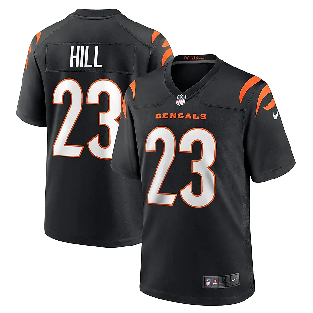 Zennovawear Men's Cincinnati Bengals Daxton Hill Black Player Game Jersey