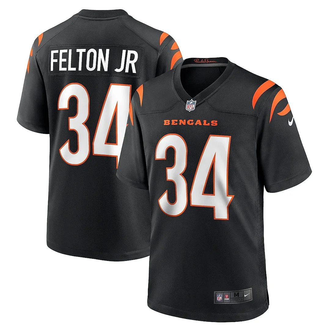 Zennovawear Men's Cincinnati Bengals Demetric Felton Jr. Black Team Game Jersey
