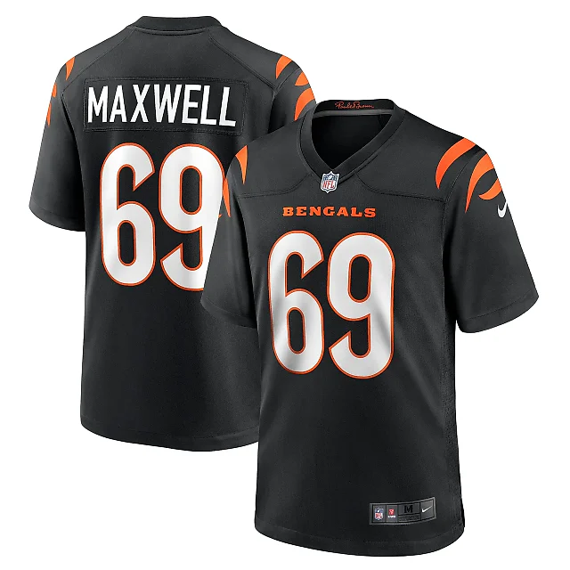 Zennovawear Men's Cincinnati Bengals Devonnsha Maxwell Black Team Game Jersey