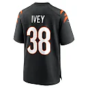 Zennovawear Men's Cincinnati Bengals DJ Ivey Black Team Game Jersey