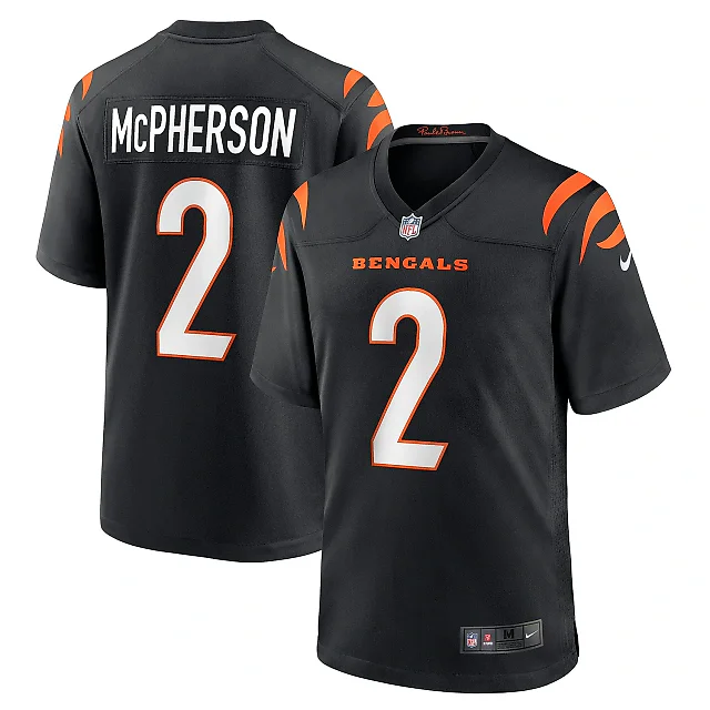Zennovawear Men's Cincinnati Bengals Evan McPherson Black Game Jersey