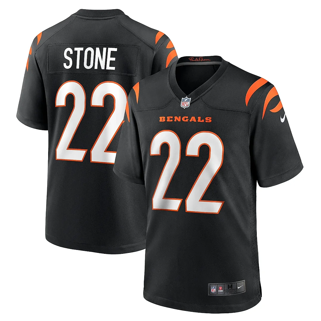 Zennovawear Men's Cincinnati Bengals Geno Stone Black Game Jersey