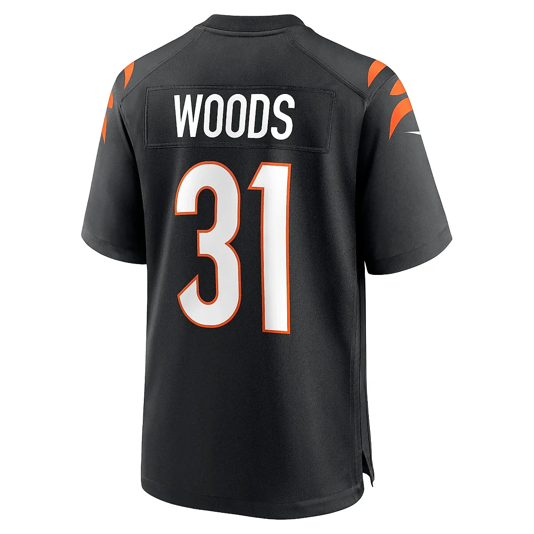 Zennovawear Men's Cincinnati Bengals Ickey Woods Black Retired Player Game Jersey