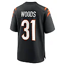 Zennovawear Men's Cincinnati Bengals Ickey Woods Black Retired Player Game Jersey
