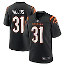 Zennovawear Men's Cincinnati Bengals Ickey Woods Black Retired Player Game Jersey
