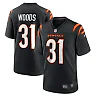 Zennovawear Men's Cincinnati Bengals Ickey Woods Black Retired Player Game Jersey