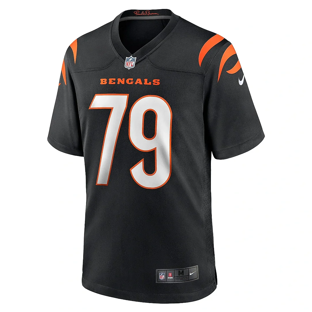 Zennovawear Men's Cincinnati Bengals Jackson Carman Black Game Jersey
