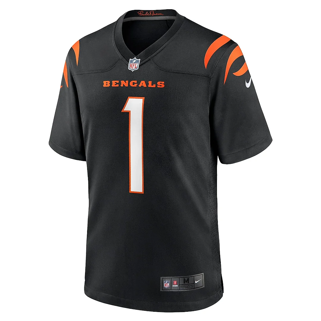 Zennovawear Men's Cincinnati Bengals Ja'Marr Chase Black Game Jersey