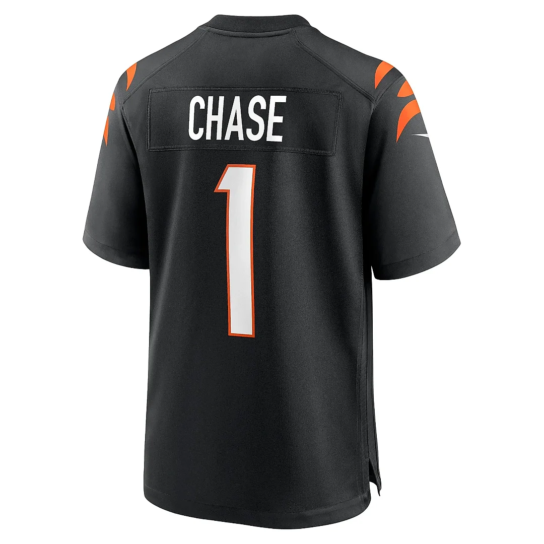Zennovawear Men's Cincinnati Bengals Ja'Marr Chase Black Game Jersey