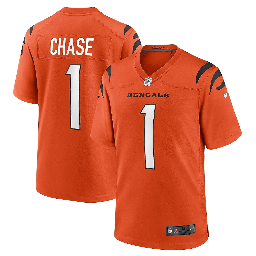 Zennovawear Men's Cincinnati Bengals Ja'Marr Chase Orange Game Jersey
