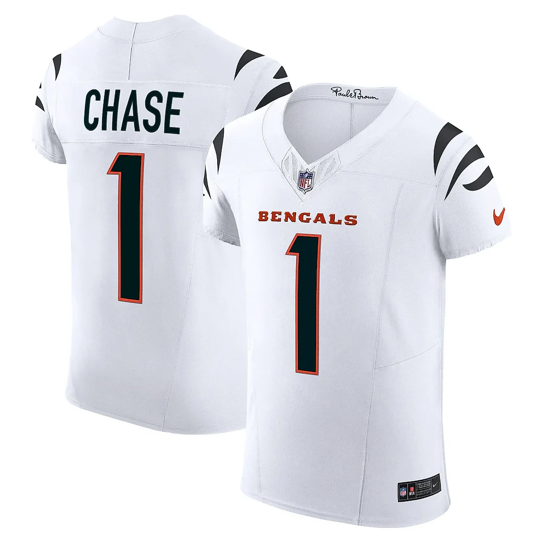 Zennovawear Men's Cincinnati Bengals Ja'Marr Chase White Vapor F.U.S.E. Elite Jersey