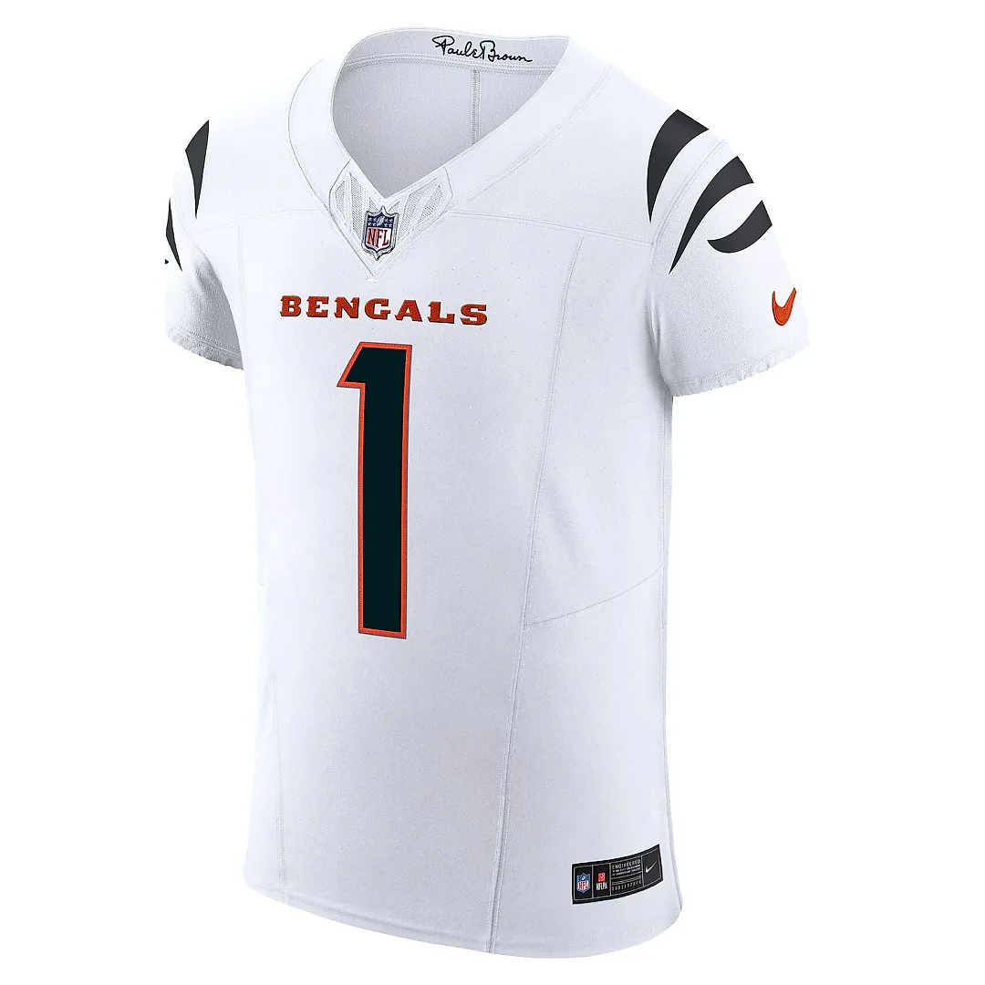 Zennovawear Men's Cincinnati Bengals Ja'Marr Chase White Vapor F.U.S.E. Elite Jersey