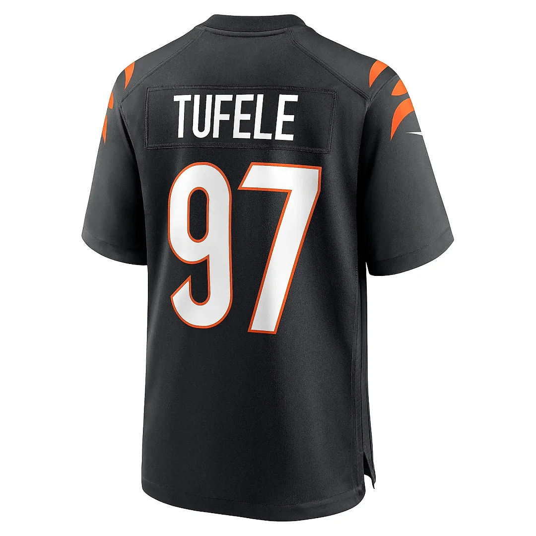 Zennovawear Men's Cincinnati Bengals Jay Tufele Black Game Player Jersey