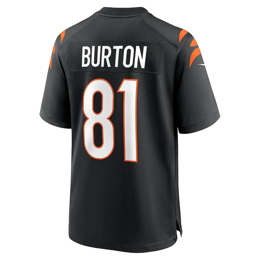 Zennovawear Men's Cincinnati Bengals Jermaine Burton Black Game Jersey