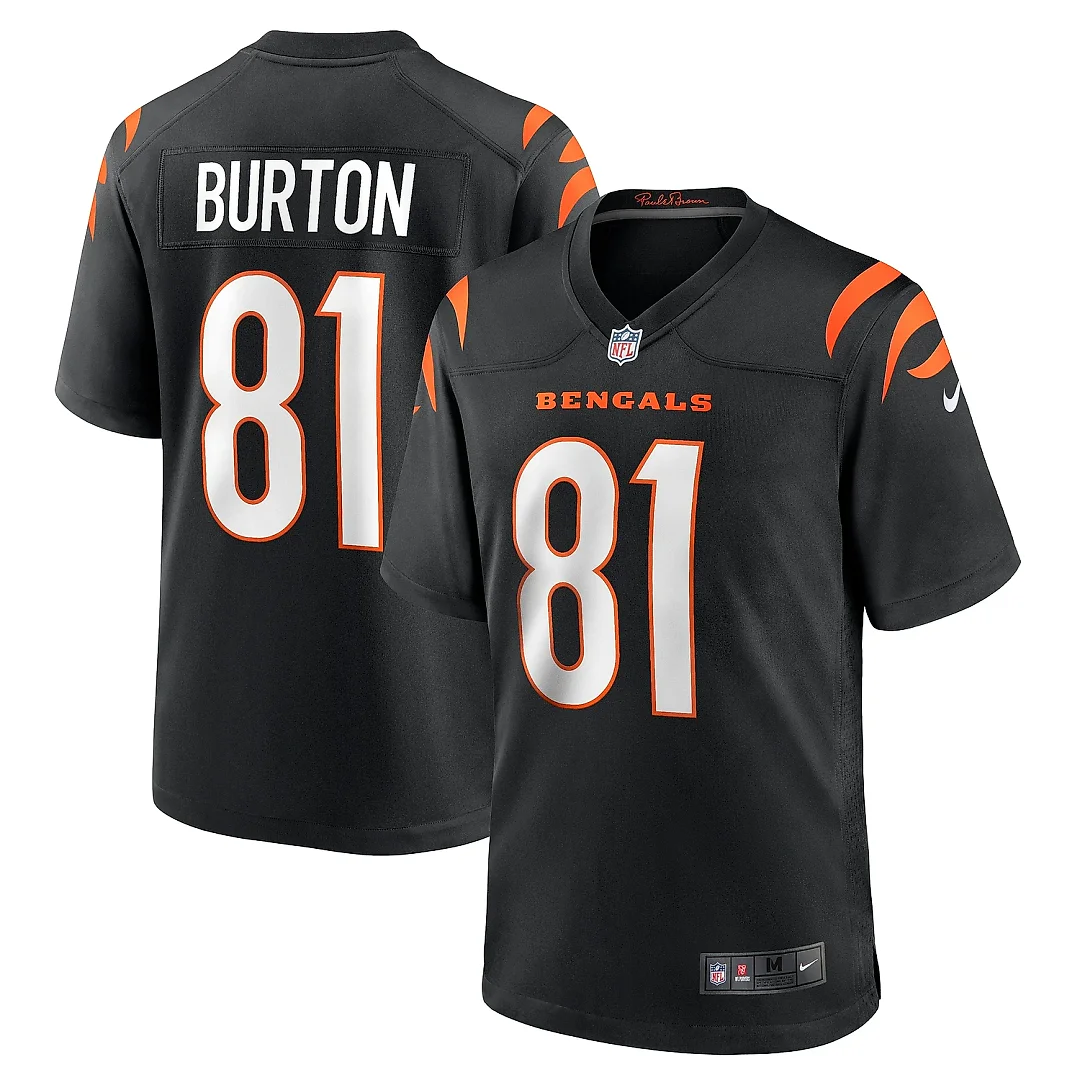 Zennovawear Men's Cincinnati Bengals Jermaine Burton Black Game Jersey