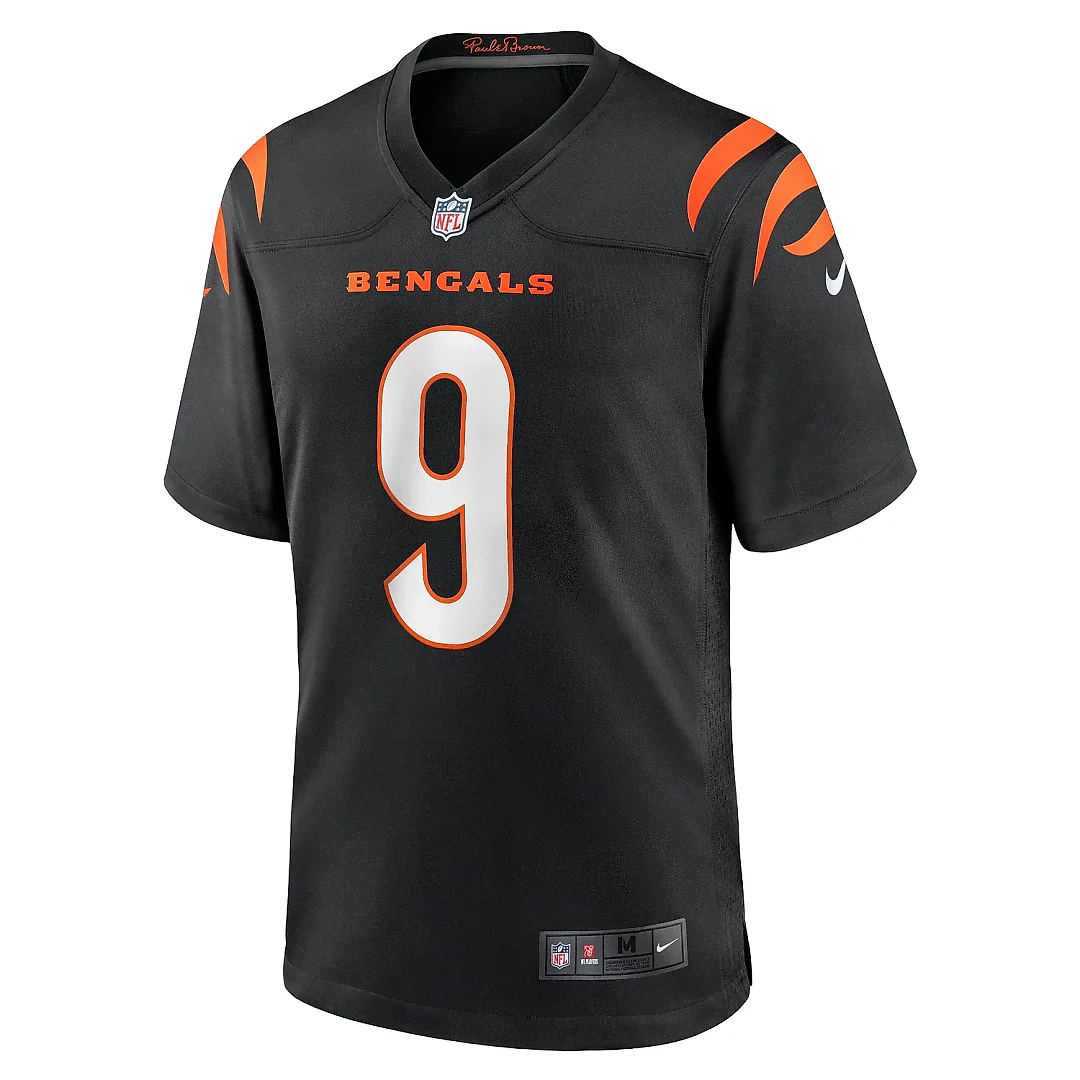 Zennovawear Men's Cincinnati Bengals Joe Burrow Black Player Game Jersey