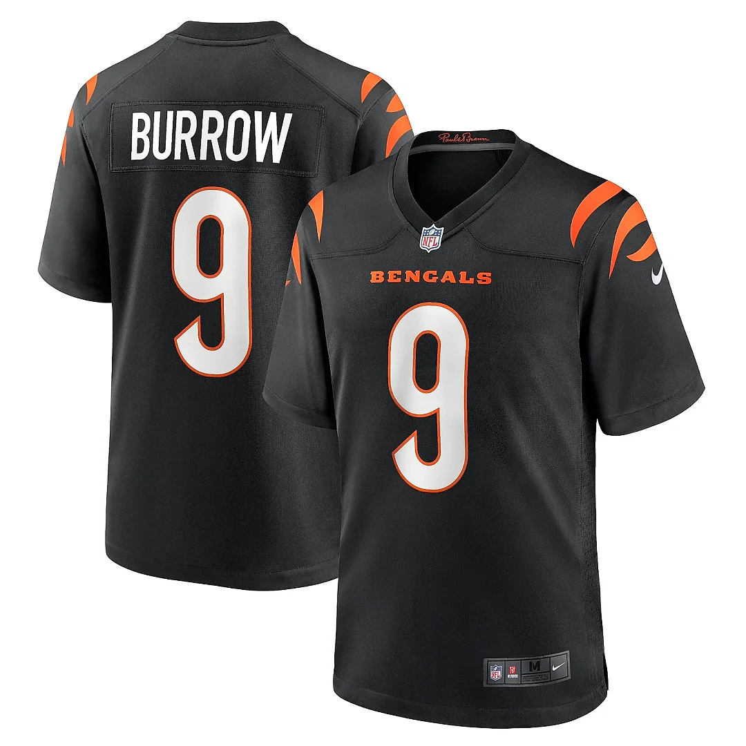 Zennovawear Men's Cincinnati Bengals Joe Burrow Black Player Game Jersey