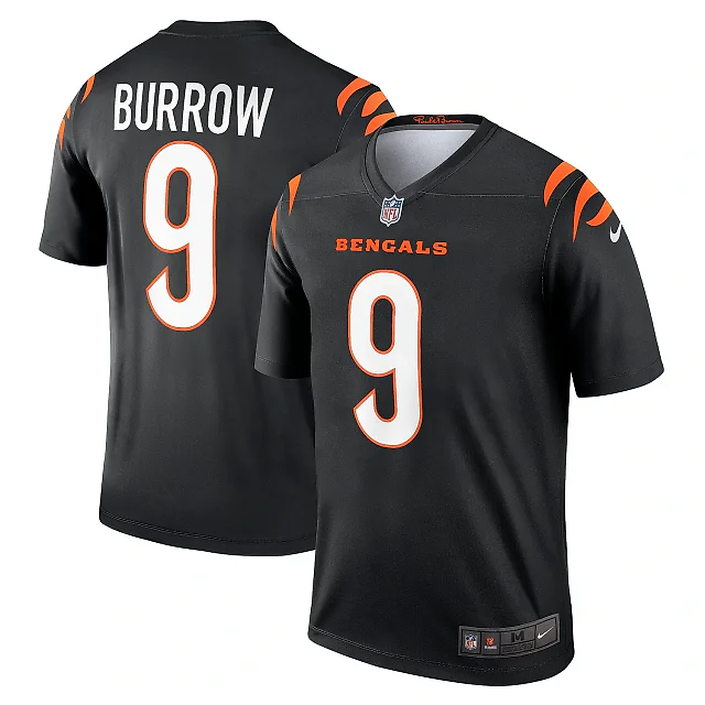 Zennovawear Men's Cincinnati Bengals Joe Burrow Black Team Legend Player Performance Top