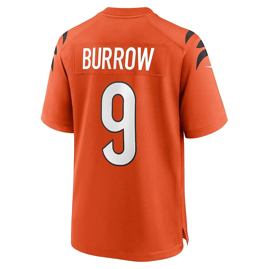 Zennovawear Men's Cincinnati Bengals Joe Burrow Orange Game Jersey