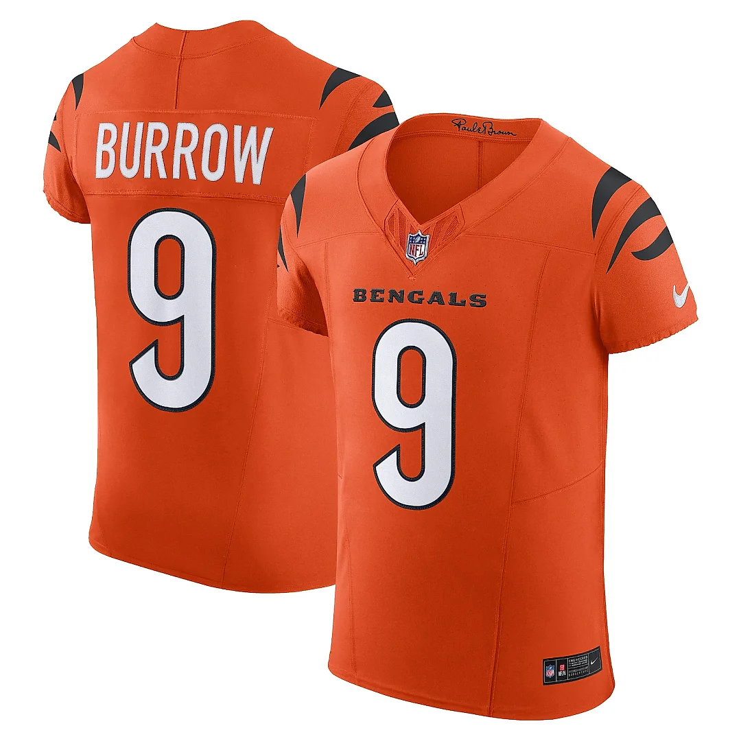 Zennovawear Men's Cincinnati Bengals Joe Burrow Orange Vapor F.U.S.E. Elite Jersey